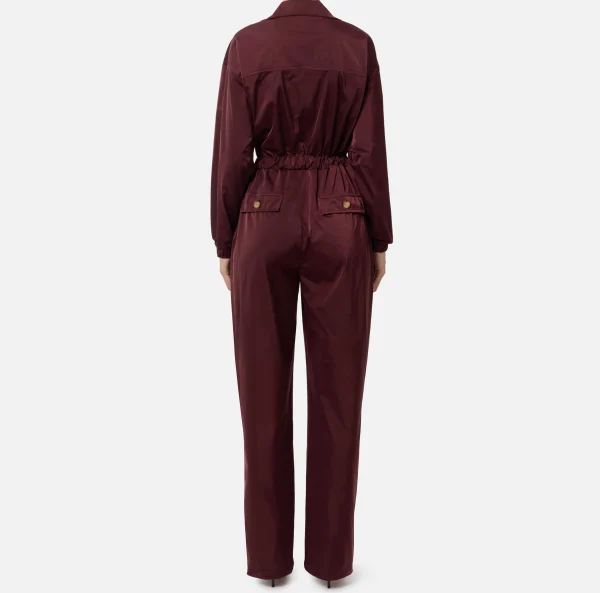 Elisabetta Franchi Tute^Tuta cargo in nylon tecnico con zip RougeNoir
