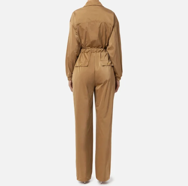 Elisabetta Franchi Tute^Tuta cargo in nylon tecnico con zip Camel