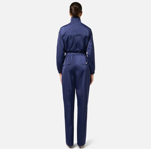 Elisabetta Franchi Tute^Tuta cargo in nylon tecnico con zip Navy