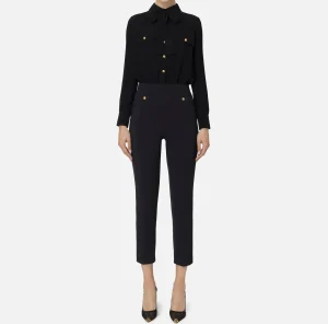 Elisabetta Franchi Tute^Tuta in crêpe stretch con fiocco Nero