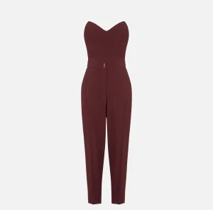 Elisabetta Franchi Tute^Tuta in crêpe stretch con top bustier RougeNoir