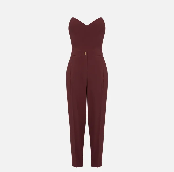 Elisabetta Franchi Tute^Tuta in crêpe stretch con top bustier RougeNoir