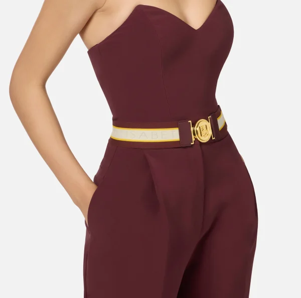 Elisabetta Franchi Tute^Tuta in crêpe stretch con top bustier RougeNoir