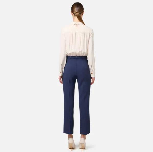 Elisabetta Franchi Tute^Tuta in crêpe stretch con fiocco Burro