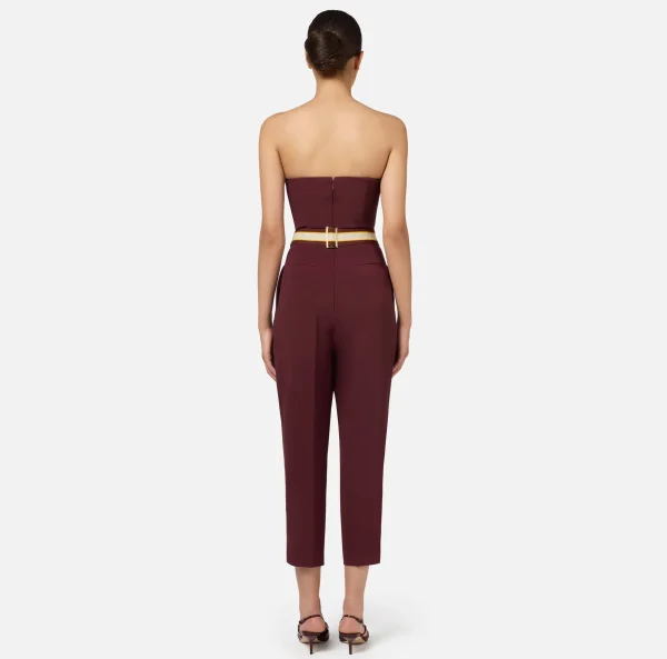 Elisabetta Franchi Tute^Tuta in crêpe stretch con top bustier RougeNoir