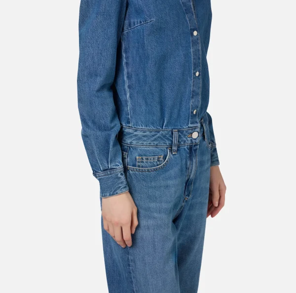 Elisabetta Franchi Tute^Tuta in denim con camicia Bluedenim