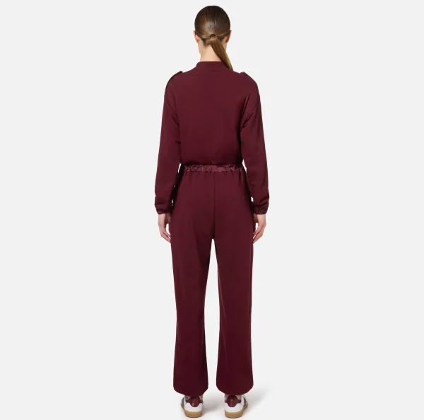 Elisabetta Franchi Tute^Tuta in felpa con tasche in nylon tecnico RougeNoir