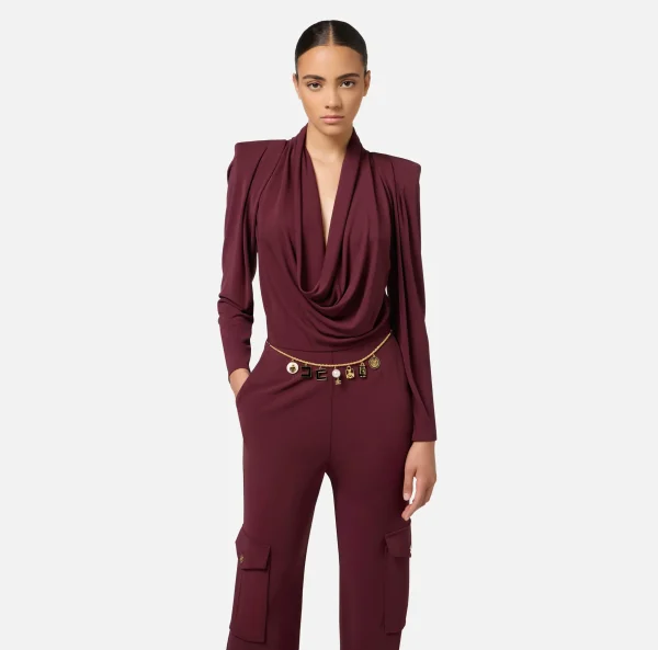 Elisabetta Franchi Tute^Tuta in jersey con cintura charms RougeNoir