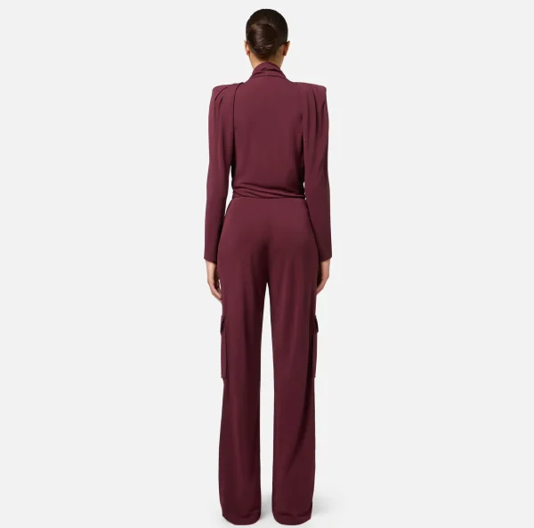 Elisabetta Franchi Tute^Tuta in jersey con cintura charms RougeNoir